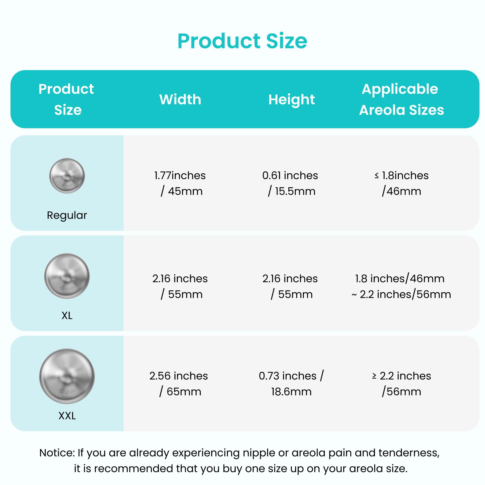 Paruu 999 Silver Nursing Cups Original Perforated Breathable Design, 999 Silver Nipple Cover for Breastfeeding Essential,Nipple Shield for Nursing Newborn, Metal Nipple Shields, Regular, XL, XXL Size