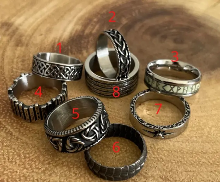 Mens wide ring, hammered ring