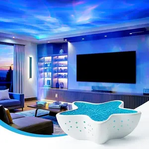 Ocean lamp, Sea Star Water Ripple Projector Lamp, 7 Color Ocean Light Effect, USB Powered Night Light, Kids Room Decor, Living Room Decor, Christmas Gift