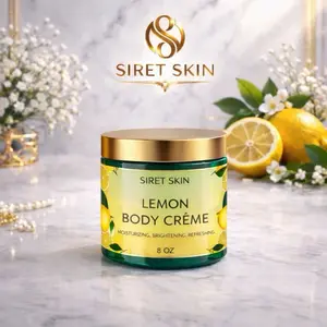 Lemon Body Cream for Brightening & Hydration | Moisturizing Glow Cream | Siret Skin 8oz