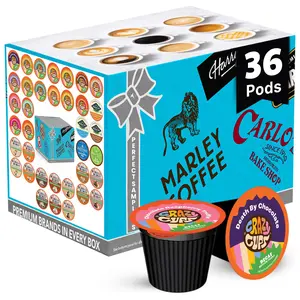 Crazy Cups Flavored Decaf Coffee Pods Variety Pack Compatible with Keurig K Cups Brewers, 36 Count, Assorted Decaffeinated Flavored Coffee Sampler(Pack of 1)