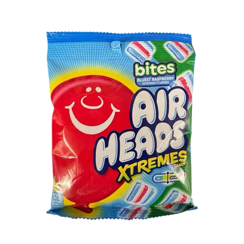 Airhead Xtreme Chewing & Bubble Gum, Blue Raspberry Candy Flavor - 1 Bag, Ideal for Cupboard Storage & Daily Treats, Us