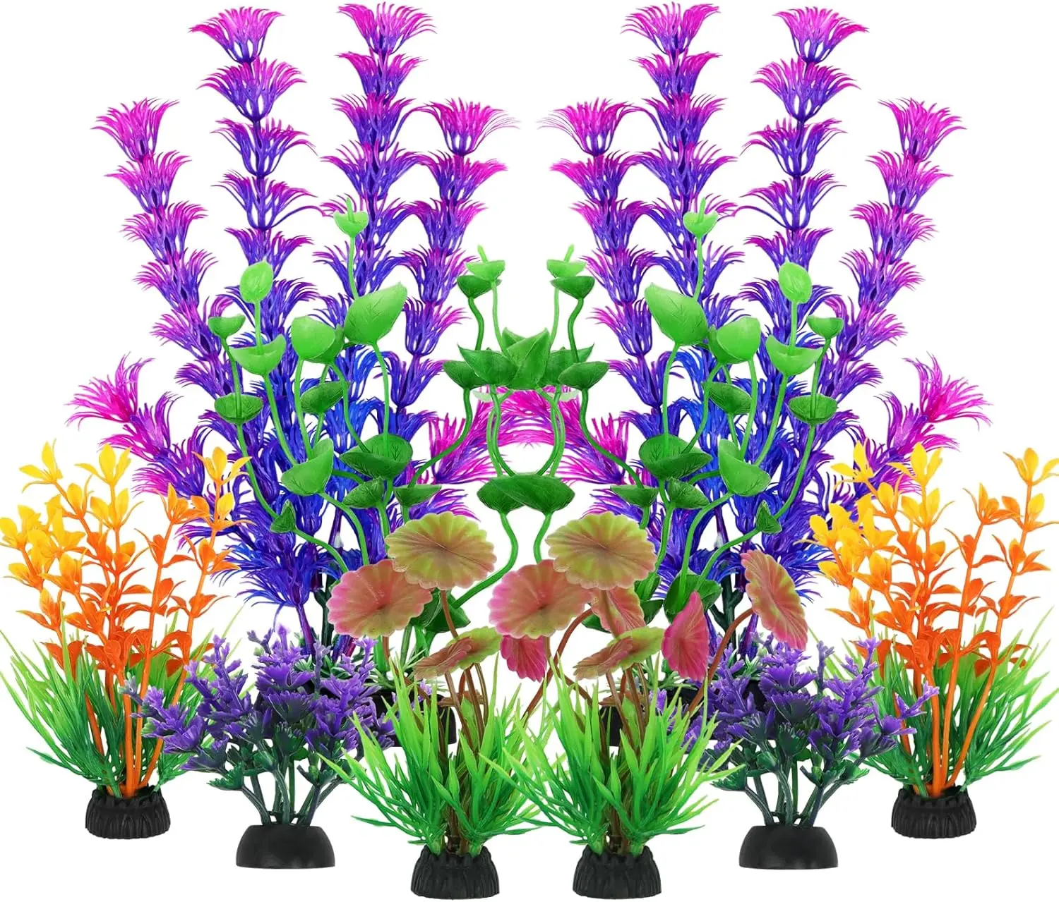 10-Count Small Size Synthetic Plastic Aquarium Decorations - Modern, Lifelike Shapes Artificial Corals, Pedestal Base, 2-4.9 in Fish Tank Accessories That Enhances Habitat & Improves Water Movement