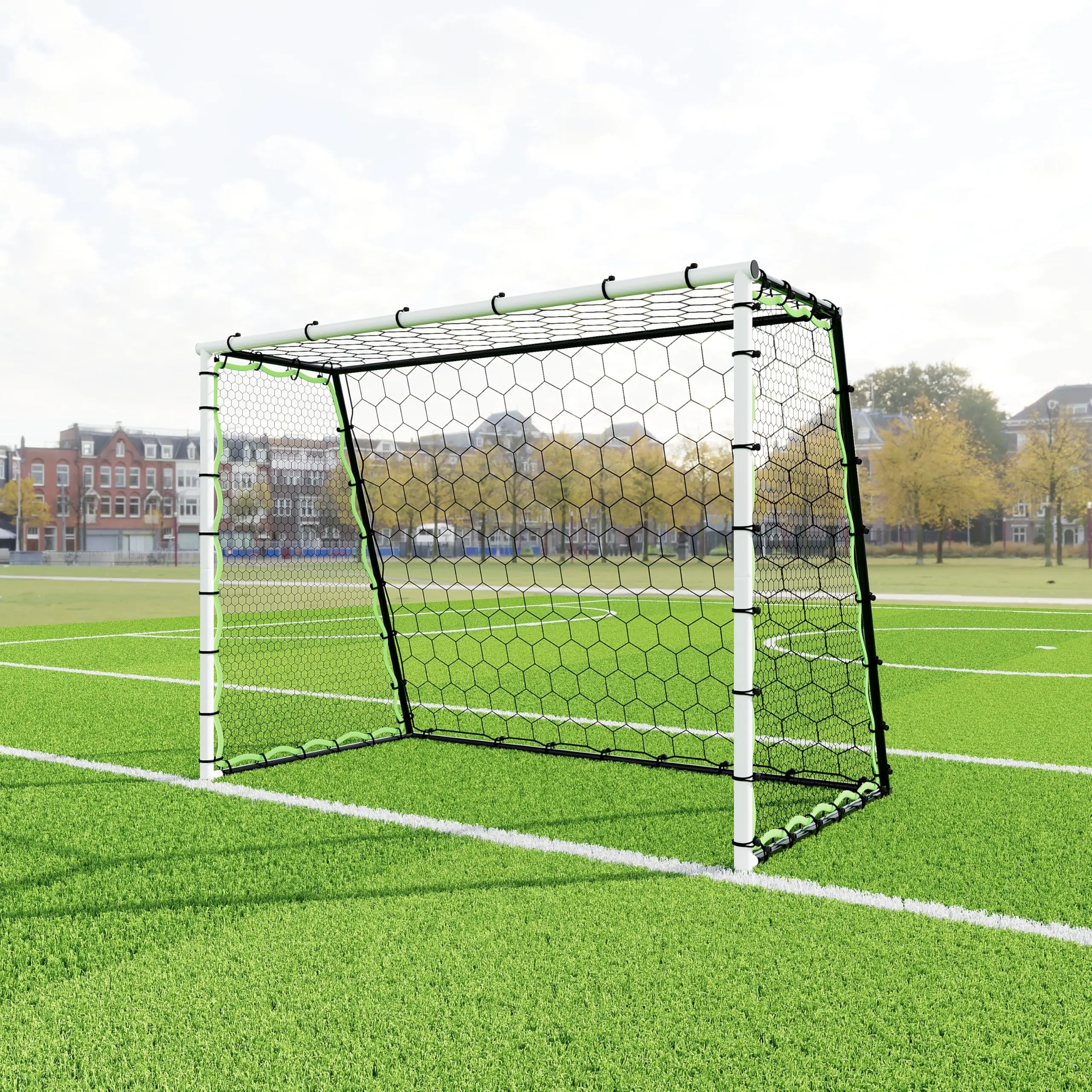 7x5ft 3-in-1 Soccer Rebounder Net - Soccer Training Equipment, Portable Goal Football Nets, Ultra-Responsive Football Equipment with Durable Steel Frame for Shooting, Passing, Ball Control - Solo Training, Indoor & Outdoor Use