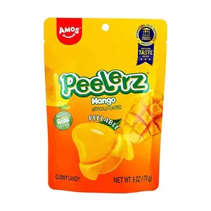Amos Sweets Mango Gummy Candy - Real Fruit Juice Infused, Soft & Chewy, 170g Bag