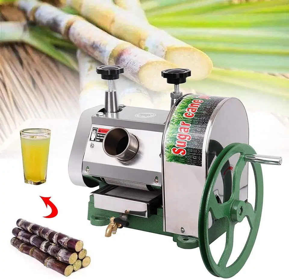 Yokoma Commercial Sugar Cane Juice Press Hand Operated Sugarcane Juice Press Manual Sugarcane Press Comes with Two Peelers as A Gift