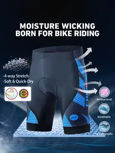 Men's UV Protection Cycling Shorts, High Elastic Breathable Bike Shorts with 4D Padding, Versatile Antibacterial Shorts for Long-Distance Rides & Outdoor Cycling