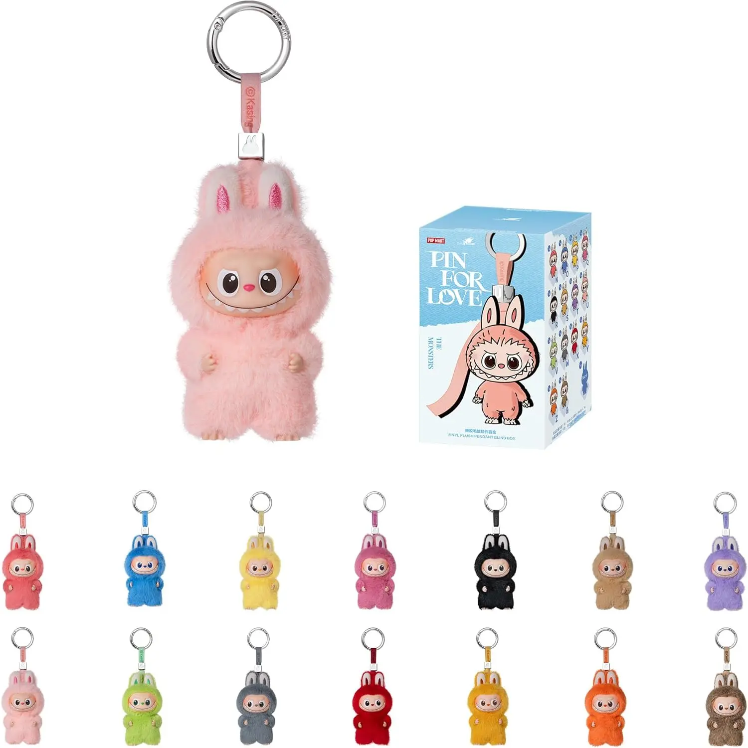 POP MART The Monsters Pin for Love Series-Vinyl Plush Blind Box (N-Z), Labubu Collectible Toys, Holiday Birthday Gifts for Girls and Boys, Single Box