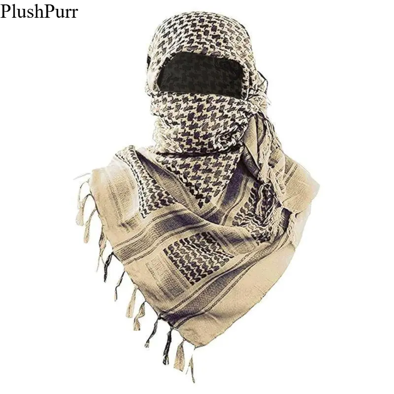 Military Classic Keffiyeh Scarf - Unisex Outdoor Fit, 1-Size Breathe Easy Cotton Shemagh Shawl, Multi-Use Lightweight Bag Accessory, Tactical Wrap for Outdoor Sun Protection
