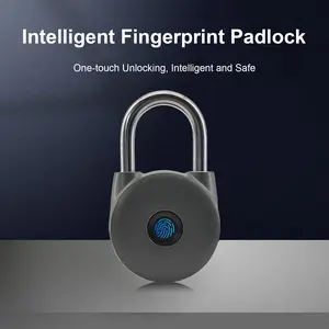 Smart Fingerprint Padlock, USB Rechargeable Keyless Lock with Electronic Key Backup, 20 FP Capacity, IP55 Waterproof, 2000x Use Battery, for Luggage, Gym Locker, Backpack, Cabinet, Door school