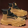 Men's All-Weather Tactical Work Boots, Height Increase Design, Durable Outdoor Casual Work Footwear for Daily Use, Tactical Work Shoes