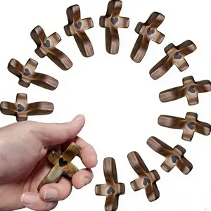 Pocket Wooden Cross Fidget - Soothing Touch for Prayer & Clutching | Christian Easter & Baptism Gift