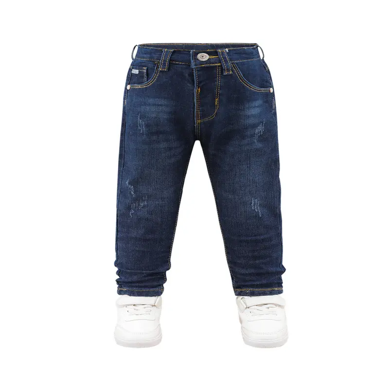 Boys Classic Stretch Jeans - Comfortable Fit, Durable Cotton Blend Fabric, Machine Washable, Suitable Four Seasons, Sizes 2T-14T
