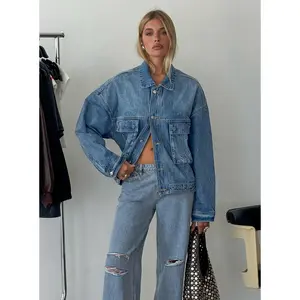 Kier Oversized Jacket Denim Mid Wash