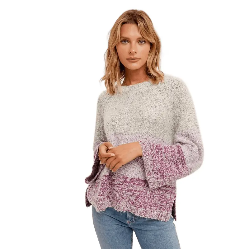 Ombre Striped Wide Sleeve Sweater