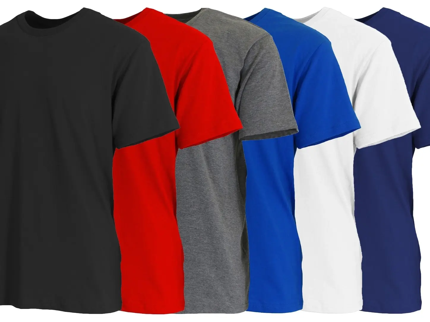 5 pack tshirts for Men' s short sleeve crew neck cotton blend classic tee Menswear