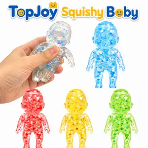 TopJoy New Baby Squishy Toy, MID-YEAR SALE, Father's Day, Gift for Dad, Glitter Stress Relief Fidget Toy, Soft Stretchy Sensory Squishy for Kids & Adults
