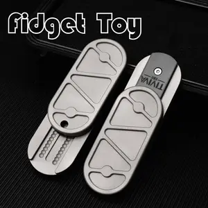 Titanium Alloy Fidget Toy, Three-Section Small Steel Ball Toy, Elliptical, Tiviva Edc Stress Relief Tool, Stress Relief Fidgeting, Perfect for Anxiety Reduction