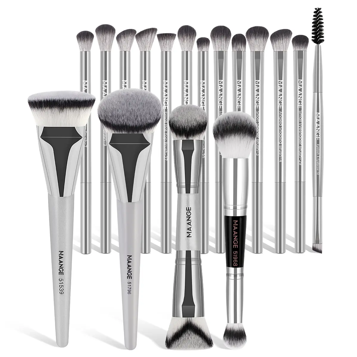 MAANGE 17pcs Prodessional Kabuki Makeup Brushes Set, Face Makeup Brushes, Cosmetic Brushes, Foundation Brush Powder Brush Contour Brush Concealer Brush Eyeshadow Brush Blending Brush Eyelash & Eyebrow Brush, Makeup Accessories Gifts for Friends