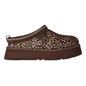 UGG Tazz Slipper Caspian Leopard Burnt Cedar Women's Cozy Fuzzy Texture Platform Sneaker Stay Warm Animal Authentic Unisex Shoe 1178430-BCDR