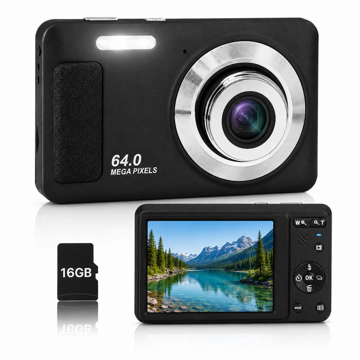 4K Compact Point-and-Shoot Digital Camera with 16X Digital Zoom, SD Card, Portable Mini Design – Ideal Tech Gadget Gift for Teens, Students
