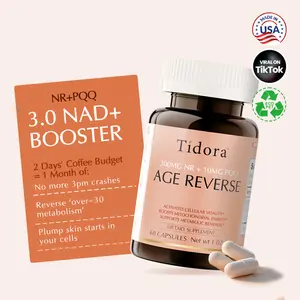 [TikTokShopHolidayHaul ] 2x Tidora TikTok Viral NAD+ Booster Supplement |NR + PQQ for Cellular Energy & Anti-Aging | No Fillers, Gluten Free, Vegan, Non-GMO,Pre-workout | #Longevity Biohacker’s Choice | 120 Capsules