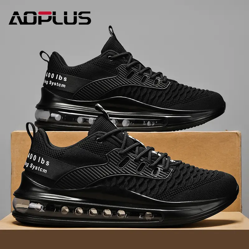 AOPLUS Men's Athletic Closed Casual Knit Footwear - High-Support Air Cushion Trainers for Running, Walking, Training & Daily Wear