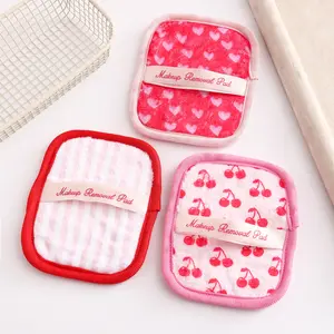 3-Pack Printed Flannel Reusable Makeup Remover Pads, Soft & Absorbent Facial Cleansing Wipes, Ideal for Daily Skincare Routine