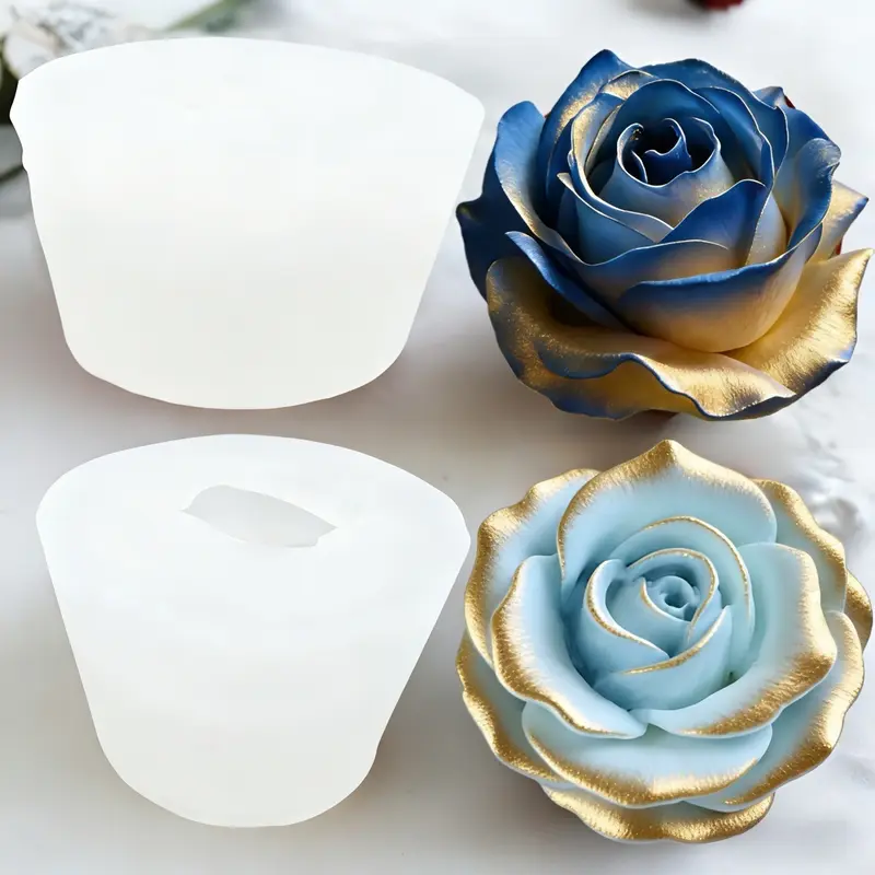 2 Piece Elegant Rose Silicone Molds, High-Quality Reusable Durable Flower Silicone Molds, Perfect for Jewelry Making, Soap Wax Art, Home Decor, Crafts, Handmade Crafts