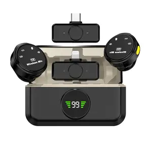 Wireless Lavalier microphone for iPhone/Android – Magnetic mini Mic for Vlogs, ASMR,LIVE,Clear Audio Recording,Noise Cancelling,With Charging Case