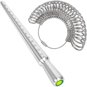 Ring Sizer Measuring Tool Metal Ring Mandrel Ring Measurer and Ring Sizer Women Men Ring Sizing Kit Finger Ring Size Measure  Measurement
