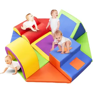 wanan Climbing Toys for Toddlers, 11pcs Toddler Climbing Toys Indoor for Climb,Crawl and Slide, Soft Play Foam Climbing Blocks for Toddlers for Nursery, Living Room, Children's Room (11pcs)
