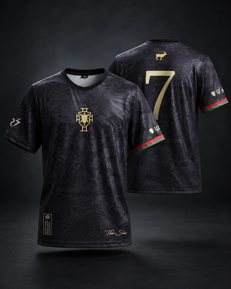 Cristiano Ronaldo Portugal #7 Black & Gold Concept Football Shirt