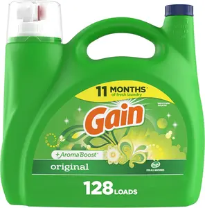 Gain + Aroma Boost Liquid Laundry Detergent 128 Loads HE Compatible 184 fl oz Original Scent