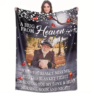 A Hug From Heaven Cardinal Memorial Flannel Blanket | Sympathy Gift for Loss of Loved One