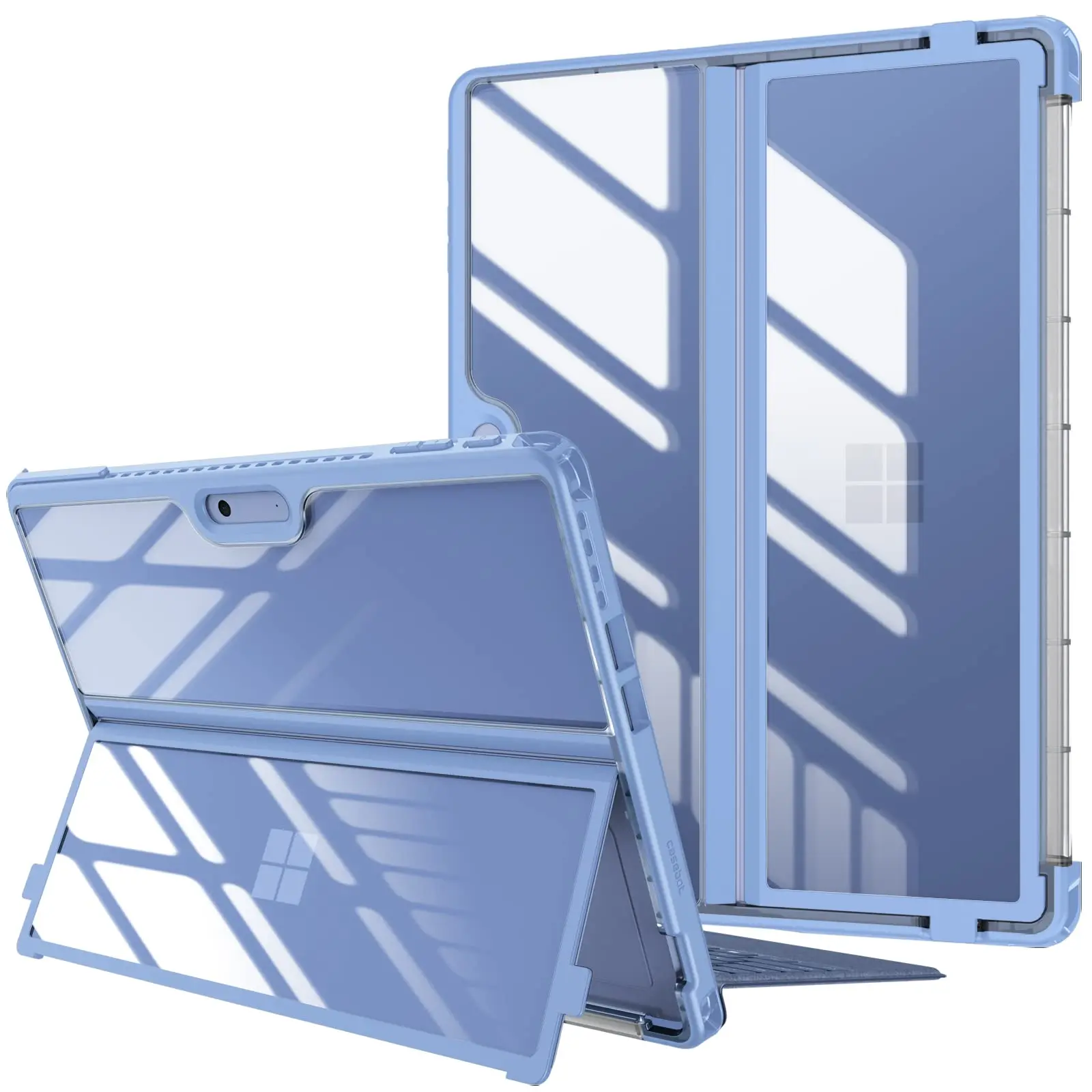 Fintie Hard Case for Microsoft Surface Pro 11/10/9 (13"), Shockproof Folio Rugged Cover with Clear Back Shell, Compatible with Type Cover Keyboard