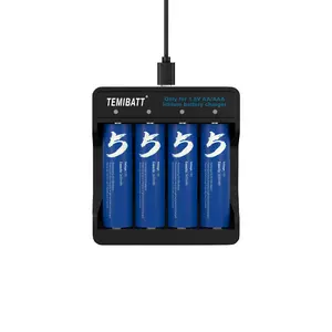 4-Pack Aaa Batteries with Charger, 2405mWh High Capacity Rechargeable Battery for Smart Locks, Toys, Blood Pressure Monitors & More