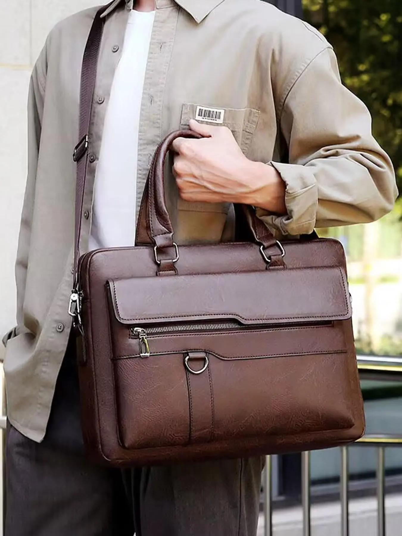 Men's Handbag Briefcase, Business Casual Shoulder Bag, Crossbody Leather Wallet, New Laptop Bag, Stylish and Functional Design
