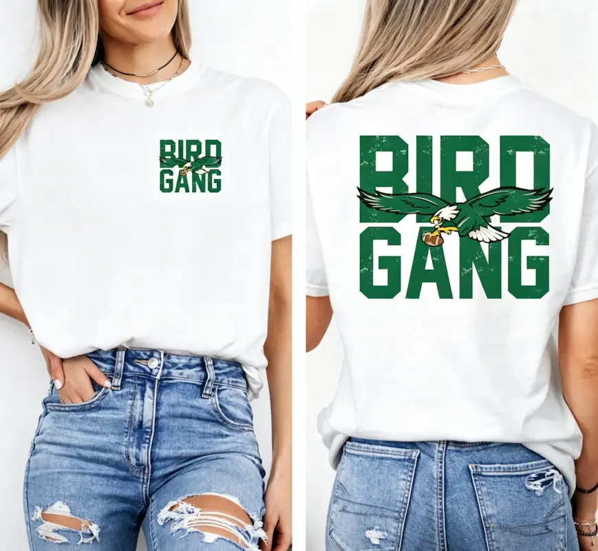 Road to Victory Philly,  Bird Gang T-shirt Sundays Are For The Birds & Bird Gang Shirt  2 Sided Printing Philadelphia Football Mascot Bird Gang Philadelphia Football  Game Day Tee Retro Football Fan Gifts