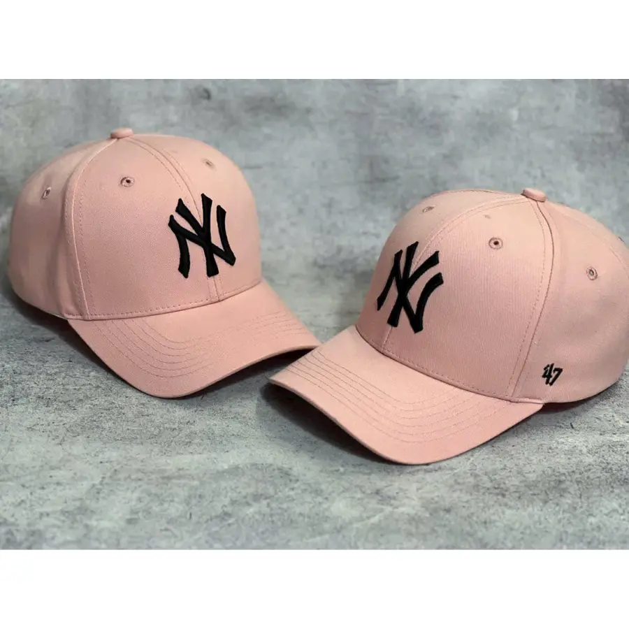 47 Brand New York Yankees Pink Adjustable Baseball Cap for Men Women, Curved Brim NY Logo Hat, Casual Sports Dad Hat, Embroidered Cotton Snapback, Streetwear Fashion Cap for Everyday Wear, Gift for Baseball Fans
