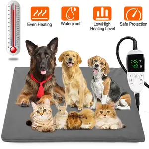 Pet Heating Pad for Cat Dog, Soft Electric Blanket Ajustable Temperature and Timer, 26x20in, Smart Thermostat, House Heater Animal Bed Warmer Waterproof Dog Cat Whelping Supplies Heated Mat Indoor
