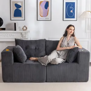 MAXYOYO Loveseat Boneless Cloud Couch, Modular Sectional Sofa Couch for Living Room, Sofa in A Box, Upholstered Cozy Chair with Tufted Craft, No Assembly Required
