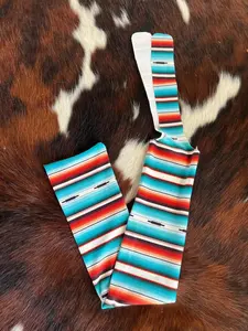 Teal Serape Southwest Lycra printed slip on tail bag