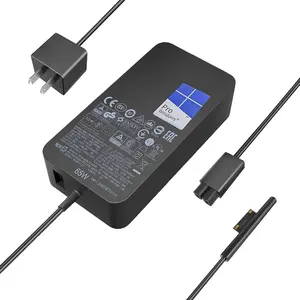 65W Surface Pro Charger Replacement Fit for Microsoft Surface Pro 3/4/5/6/7/8/9/X, AC Adapter Power Supply for Surface Laptop 5 4 3 2 1 Surface Go 1 2 3, Surface Book 3 2 1 Power Supply Cord