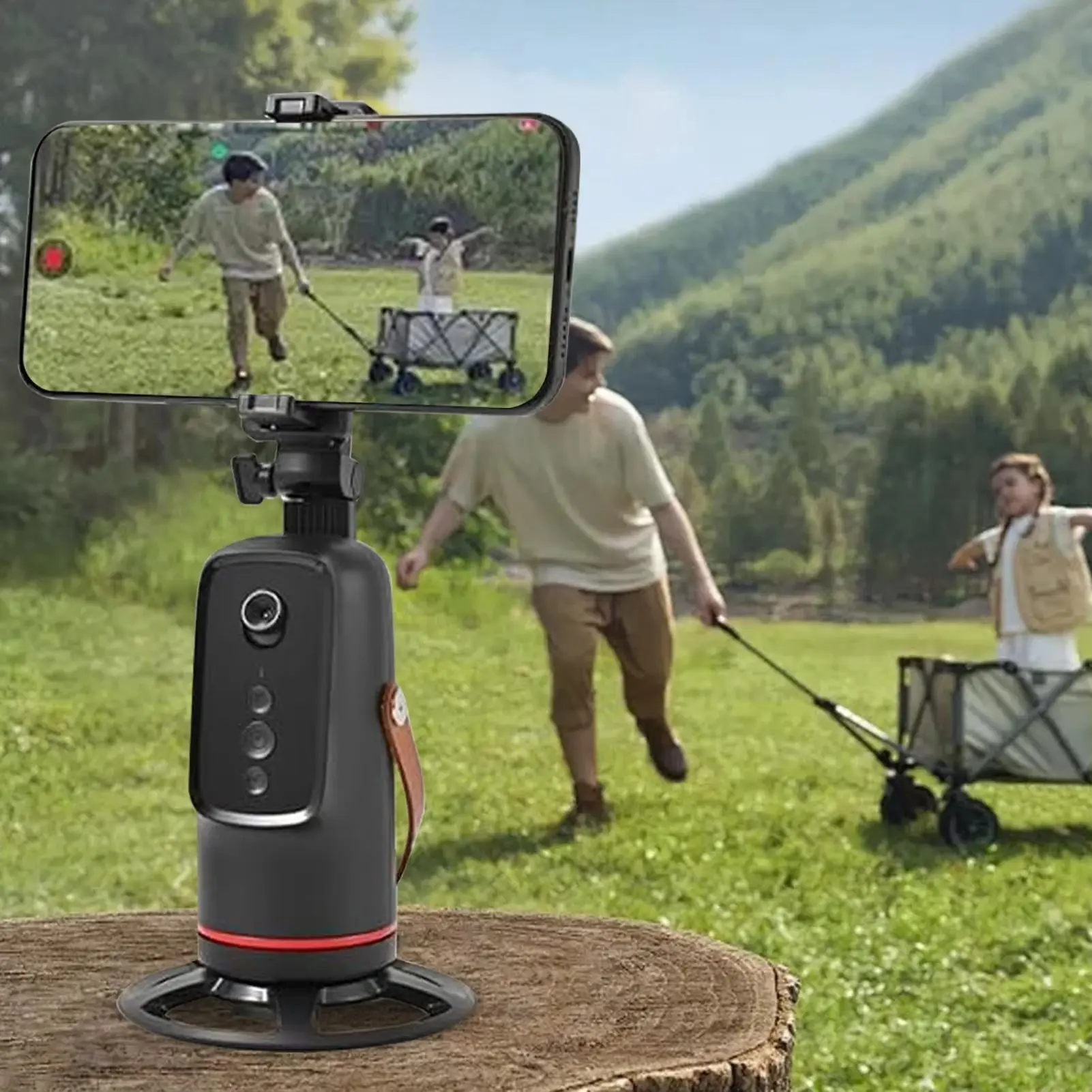 Smart Gimbal - 360° Rotation, Auto Tracking, Stabilize Shots for Phone Filming, Perfect for Vlogging & Live Streaming, Easy To Use