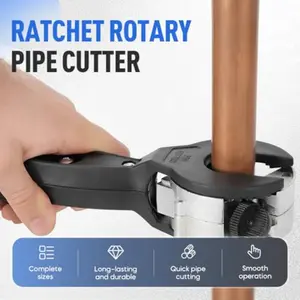 Ratcheting Tubing Cutter, 2 in 1 Close Quarters Tube Compact Cutter, Portable Ratcheting Tubing Cutter Tool for Copper, PVC, Soft Metal Pipes