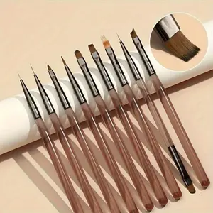 Nail Art Brush Set, 9-Piece Multi-Size Nail Brushes, Professional Manicure Tools, High-Quality Nail Brushes for Salon & Home Use