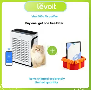 [Live]LEVOIT Vital 100S Pet Air Purifier for Home Large Room Bedroom Up to 1110 Ft² with Light Sensors, Smart WiFi, HEPA, Sleep Mode for Pets, Allergies, Dust, Odor