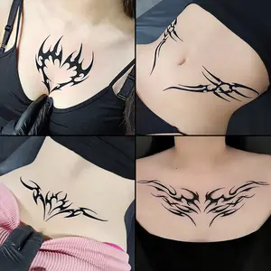 Dark Horror Puppet Girl Tattoo Stickers Set, Waterproof Cute Cartoon Cosplay Tattoos, Long-Lasting Adult Temporary Body Art, Body Fake Tattoos, 10 Sheets