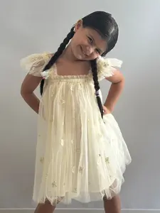 05 - NEW Cream Flower and Butterfly Dress